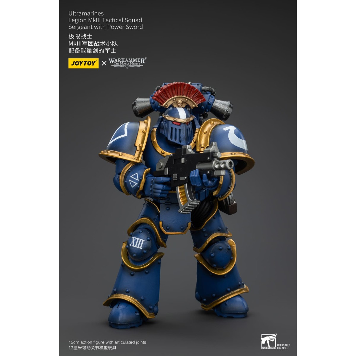 JoyToy - Ultramarines - Sergente della squadra tattica della Legione MKIII con spada di potere 1/18 - L'Eresia di Horus