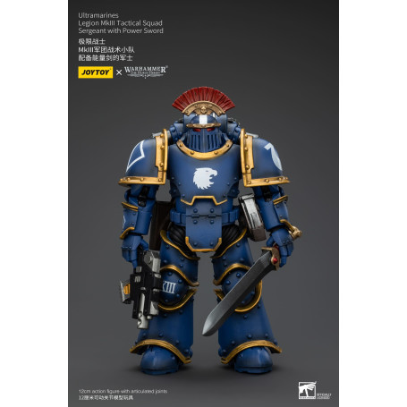 JoyToy - Ultramarines - Sergente della squadra tattica della Legione MKIII con spada di potere 1/18 - L'Eresia di Horus