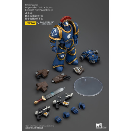 JoyToy - Ultramarines - Sergente della squadra tattica della Legione MKIII con spada di potere 1/18 - L'Eresia di Horus