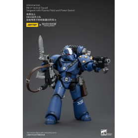JoyToy - Ultramarines - Sergente della squadra tattica della Legione MKVI con pistola al plasma e spada elettrica 1/18