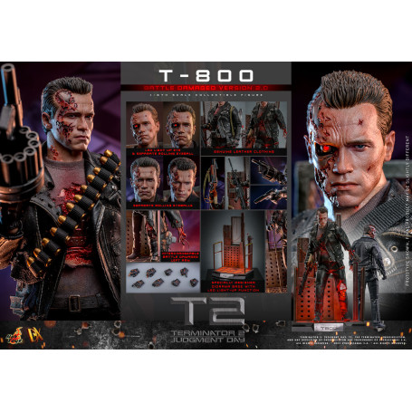 Hot Toys - Terminator 2: Il giorno del giudizio MMS 1/6 - T-800 danneggiato dalla battaglia V2.0