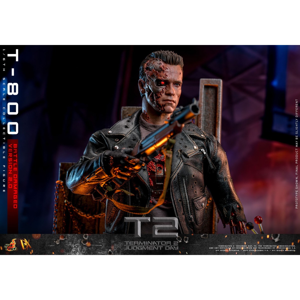 Hot Toys - Terminator 2: Il giorno del giudizio MMS 1/6 - T-800 danneggiato dalla battaglia V2.0