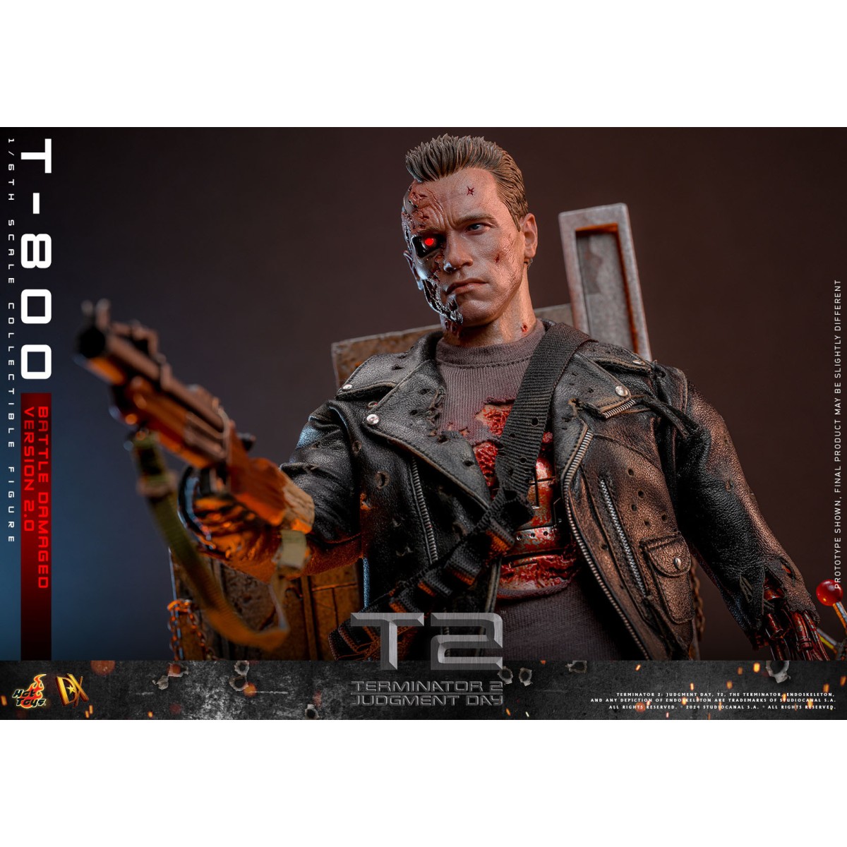 Hot Toys - Terminator 2: Il giorno del giudizio MMS 1/6 - T-800 danneggiato dalla battaglia V2.0