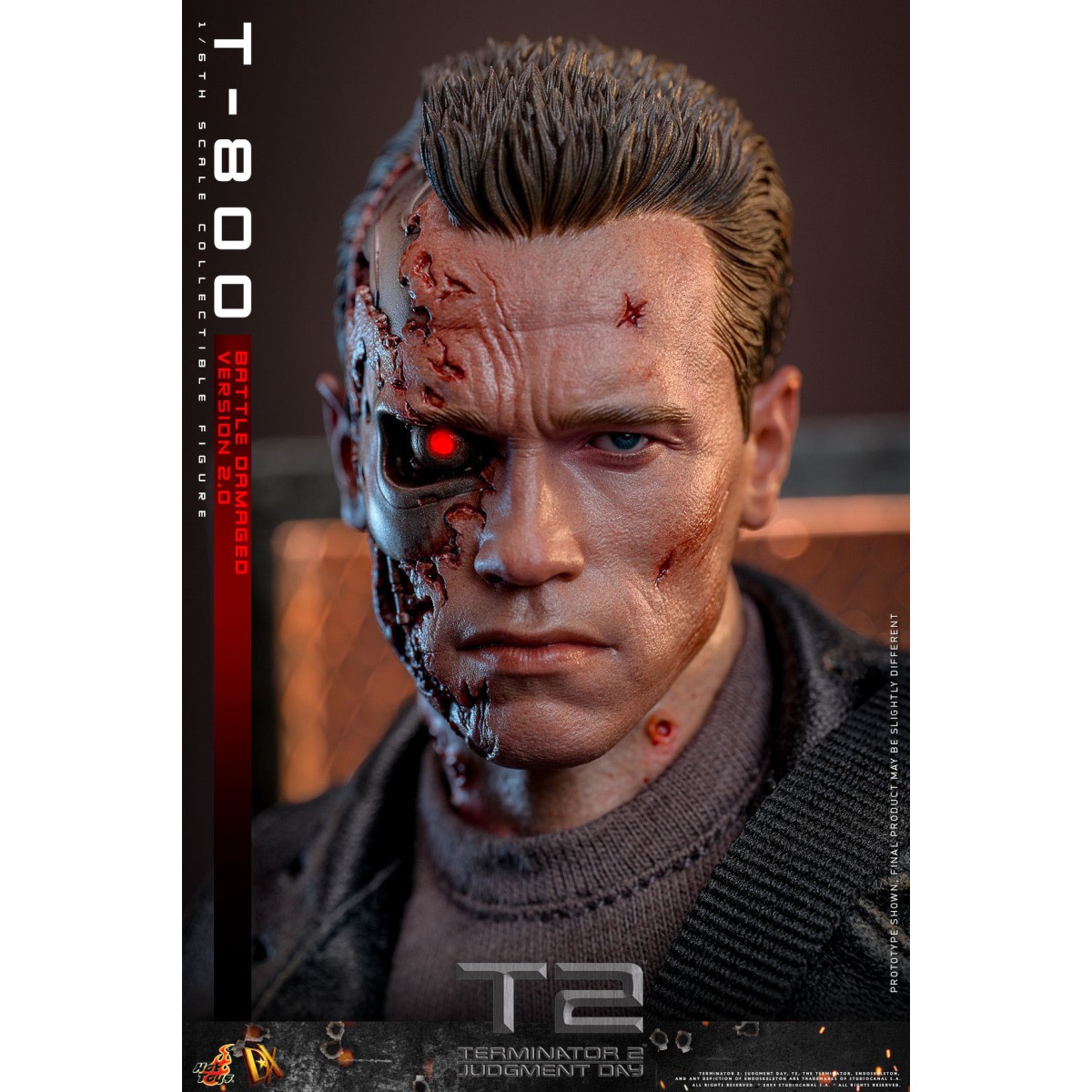 Hot Toys - Terminator 2: Il giorno del giudizio MMS 1/6 - T-800 danneggiato dalla battaglia V2.0