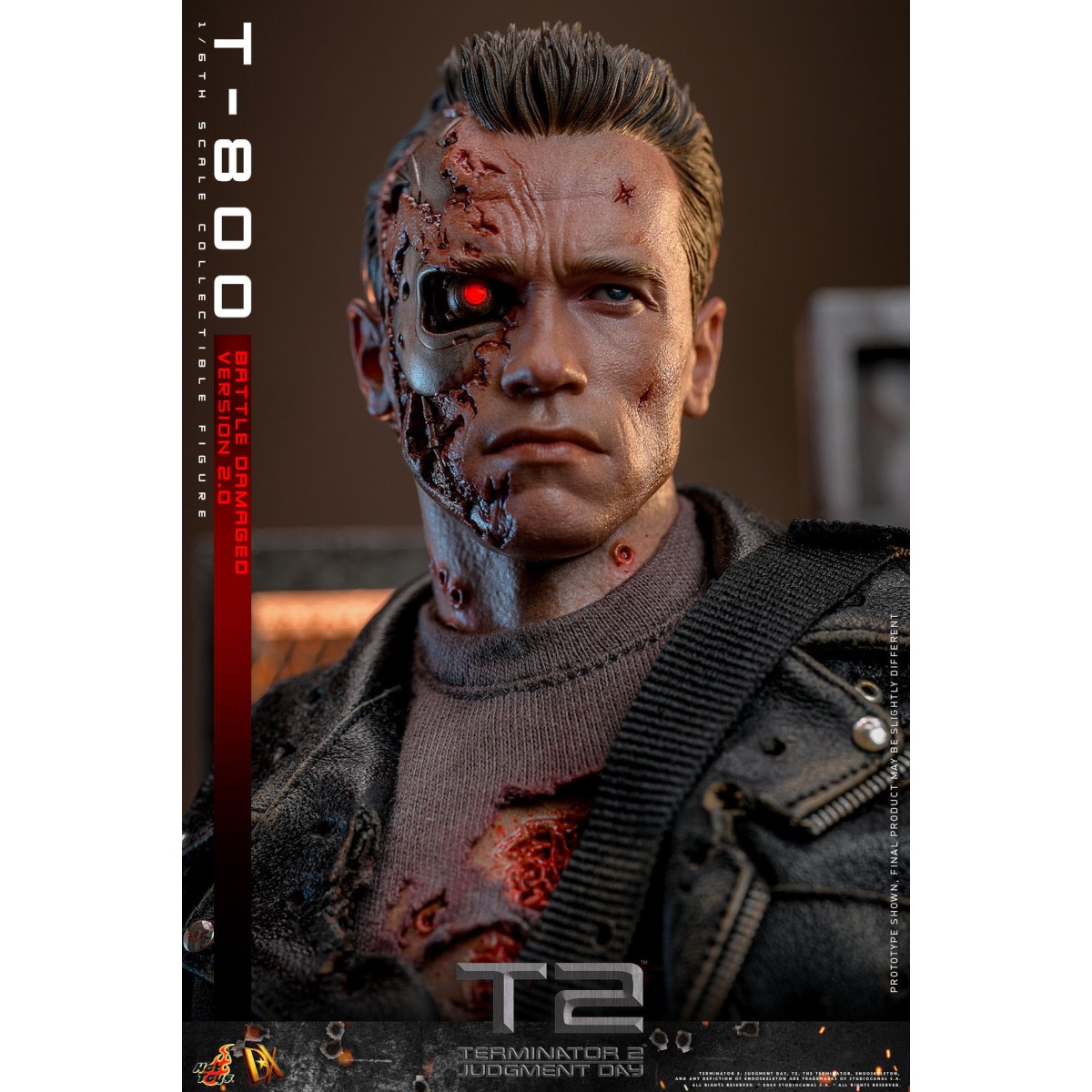 Hot Toys - Terminator 2: Il giorno del giudizio MMS 1/6 - T-800 danneggiato dalla battaglia V2.0
