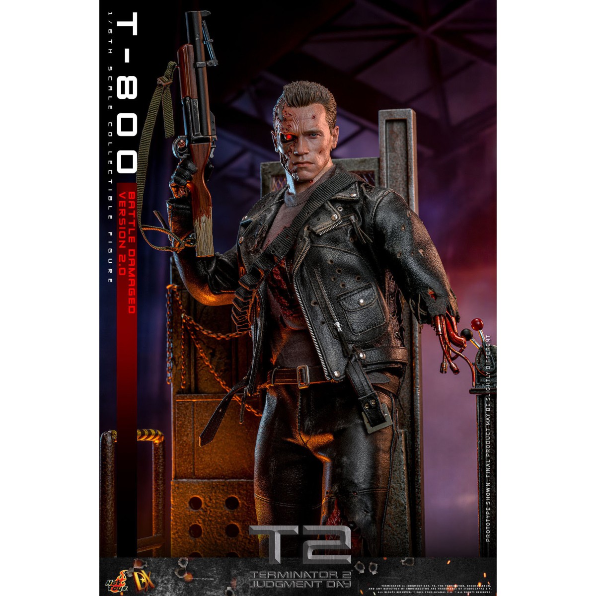 Hot Toys - Terminator 2: Il giorno del giudizio MMS 1/6 - T-800 danneggiato dalla battaglia V2.0