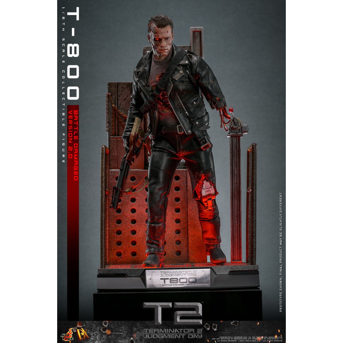 Hot Toys - Terminator 2: Il giorno del giudizio MMS 1/6 - T-800 danneggiato dalla battaglia V2.0