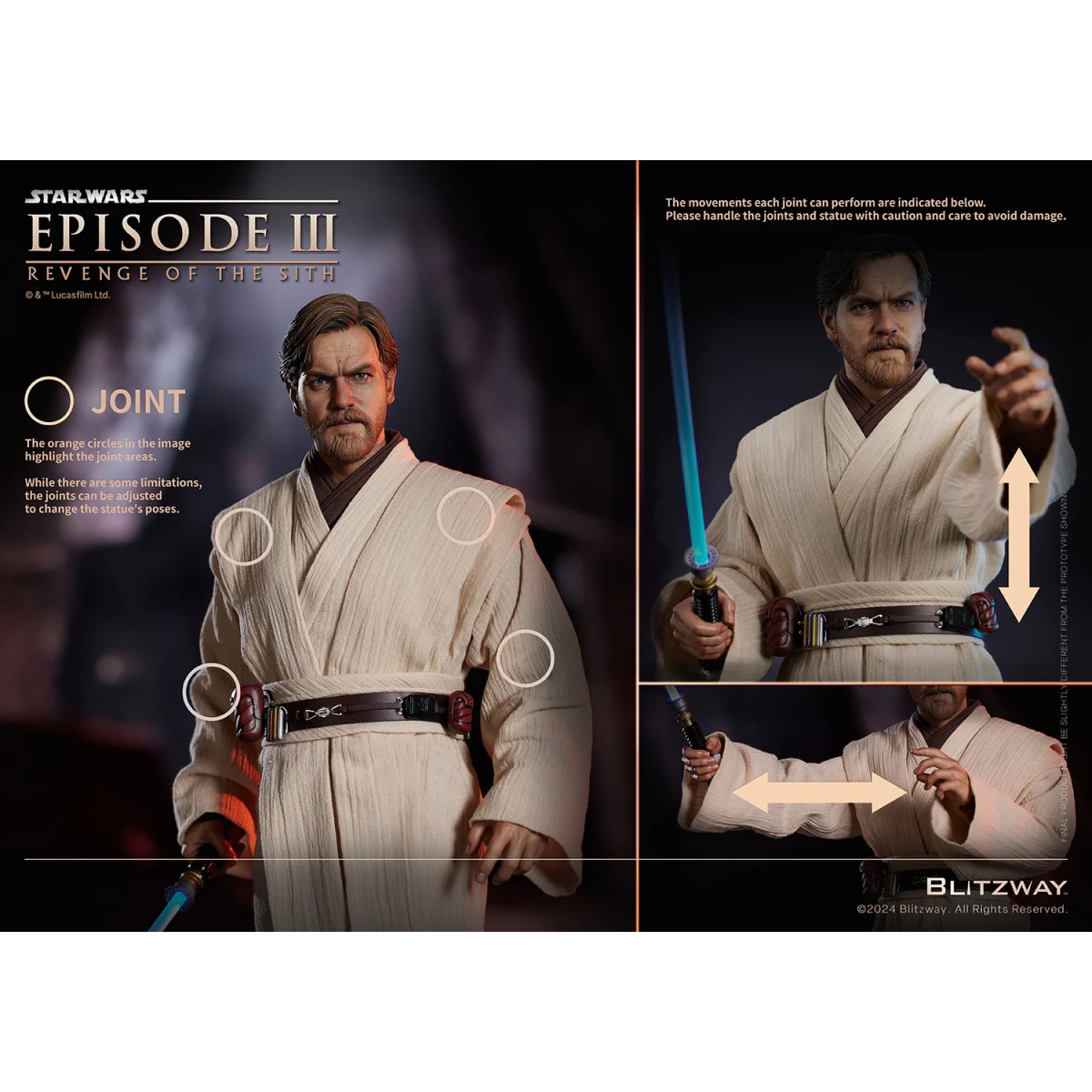 Statua in scala superba Blitzway - Obi-Wan Kenobi versione standard 1/4 - Star Wars Episodio III