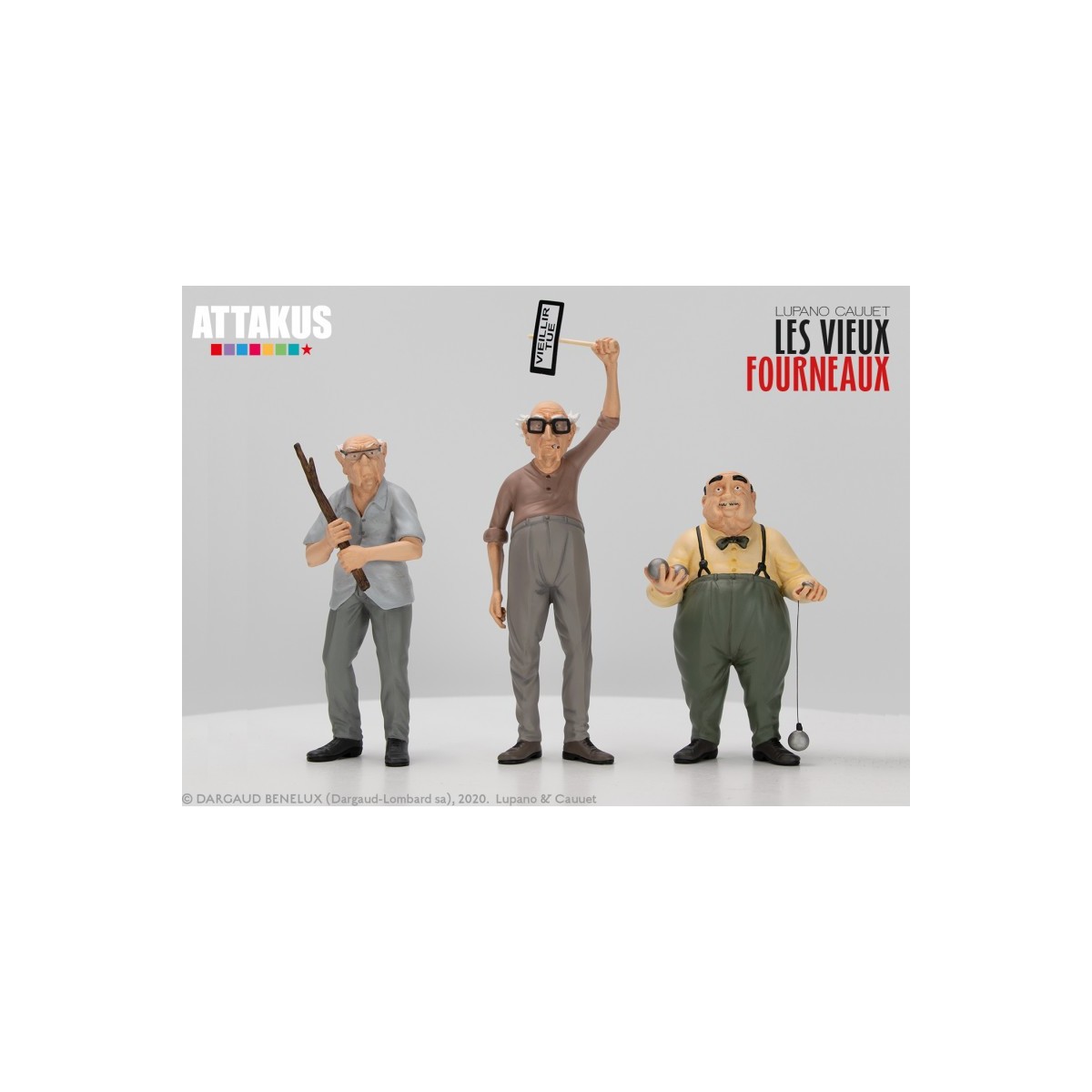 Attakus - Le vecchie stufe Pierrot Mimile e Antoine - set di 3 statuette in resina