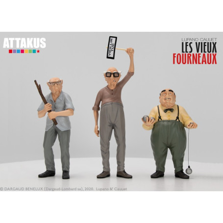 Attakus - Le vecchie stufe Pierrot Mimile e Antoine - set di 3 statuette in resina