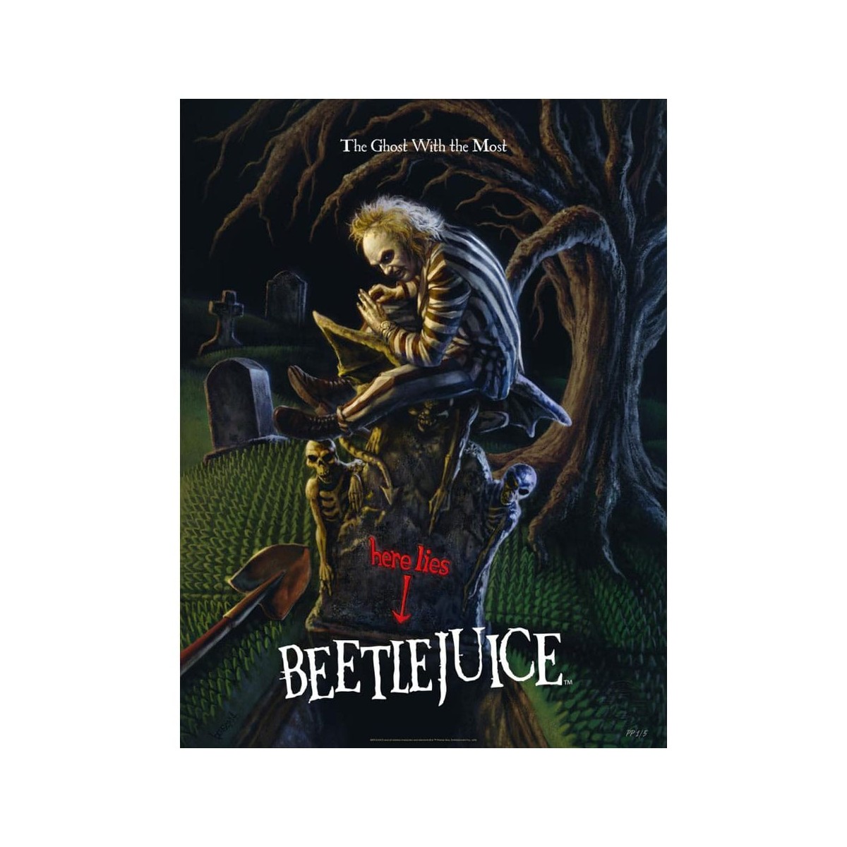 Stampa Sideshow Beetlejuice - Stampa d'arte Il fantasma con il più - 46 x 61 cm - senza cornice