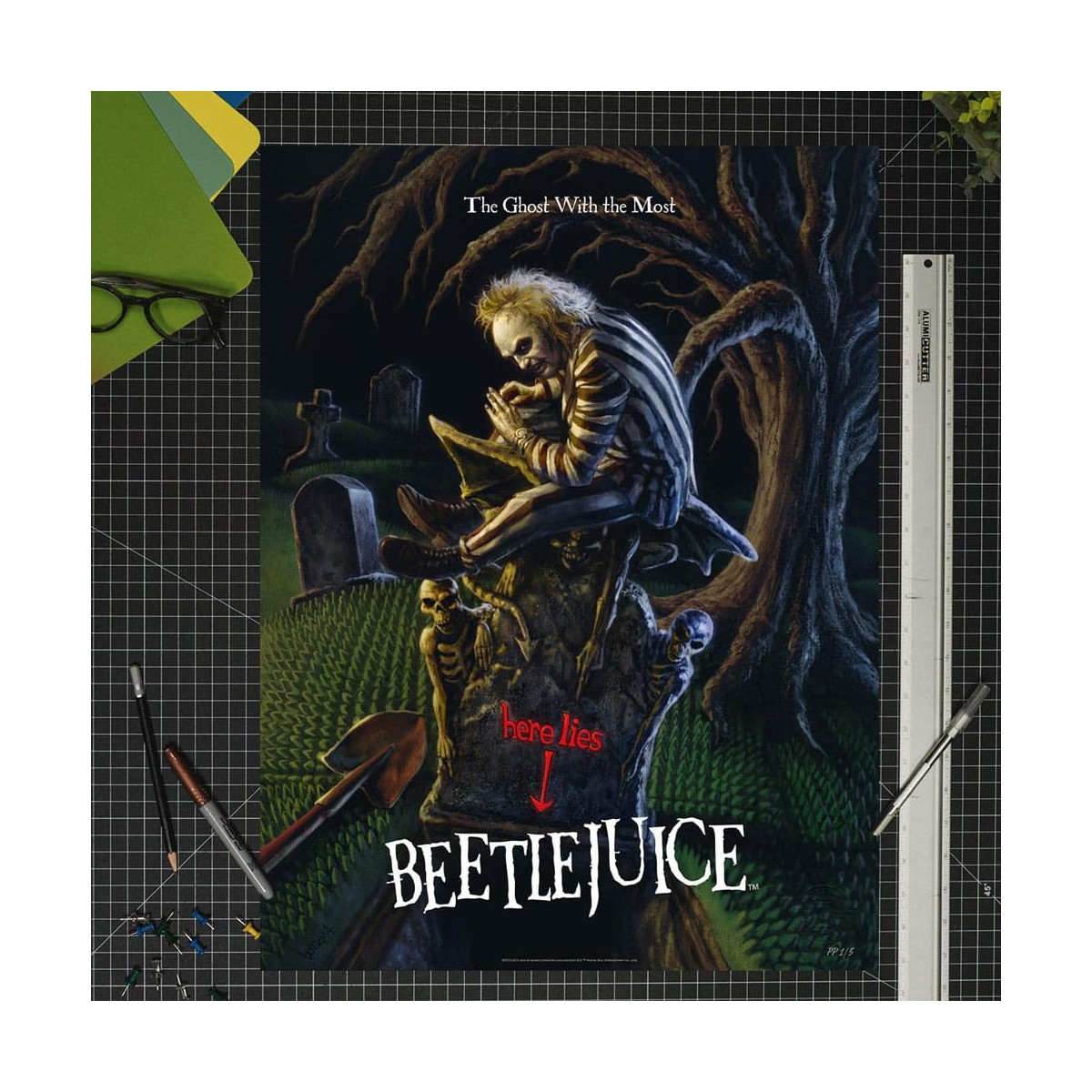 Stampa Sideshow Beetlejuice - Stampa d'arte Il fantasma con il più - 46 x 61 cm - senza cornice