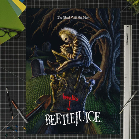 Stampa Sideshow Beetlejuice - Stampa d'arte Il fantasma con il più - 46 x 61 cm - senza cornice