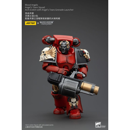 JoyToy Space Marine - Angeli del Sangue - Squadra Lacrime d'Angelo - Arch-Erelim con lanciagranate Lacrime d'Angelo 1/18