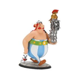 Statuetta Plastoy in pvc - Obelix "mucchio di caschi