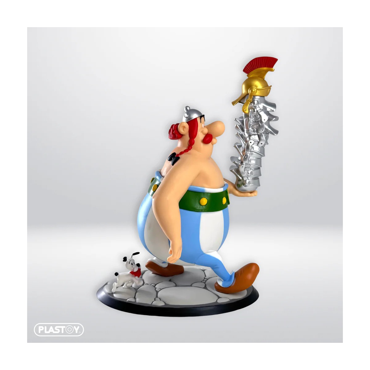 Statuetta Plastoy in pvc - Obelix "mucchio di caschi