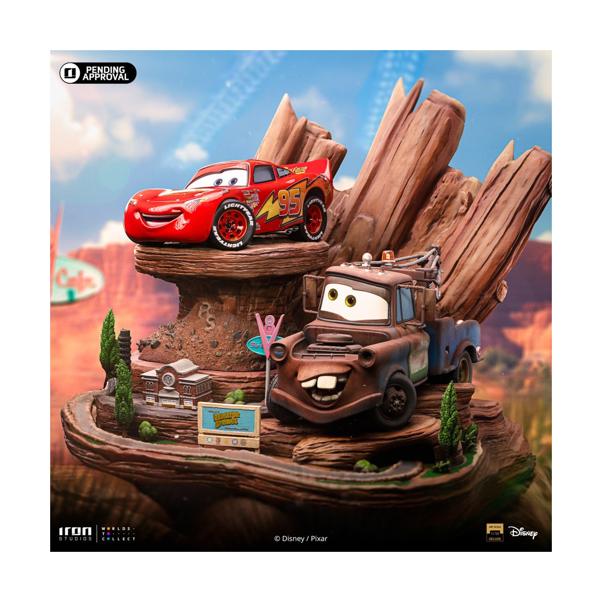 Iron Studios - Disney Pixar - Deluxe Art Scale Lightning McQueen & Tow Mater 1/10 - Cars