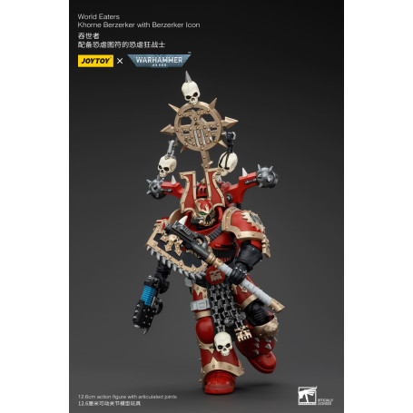 JoyToy Chaos Space Marines - Mangiamondo Khorne Berzerker con Berzerker lcon 1/18 - Warhammer 40K