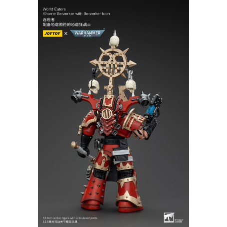 JoyToy Chaos Space Marines - Mangiamondo Khorne Berzerker con Berzerker lcon 1/18 - Warhammer 40K