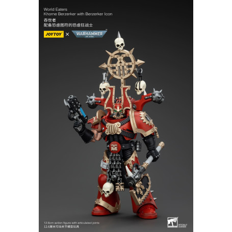 JoyToy Chaos Space Marines - Mangiamondo Khorne Berzerker con Berzerker lcon 1/18 - Warhammer 40K