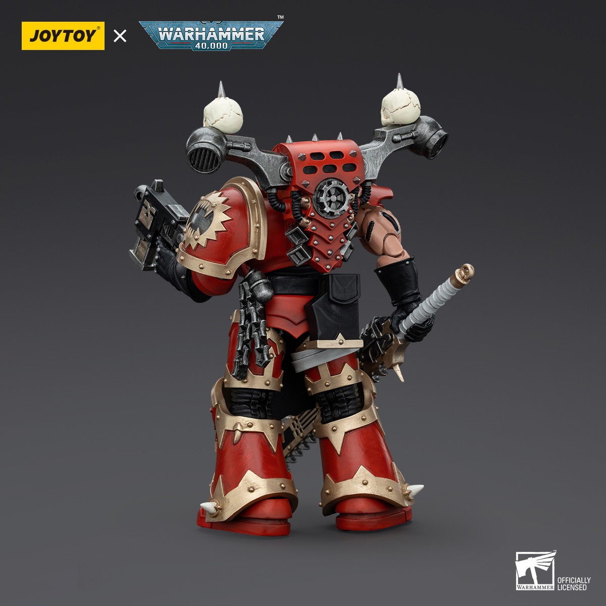 JoyToy Chaos Space Marines - Mangiamondo Khorne Berzerker con Eviscerator Chainsword 1/18 - Warhammer 40K