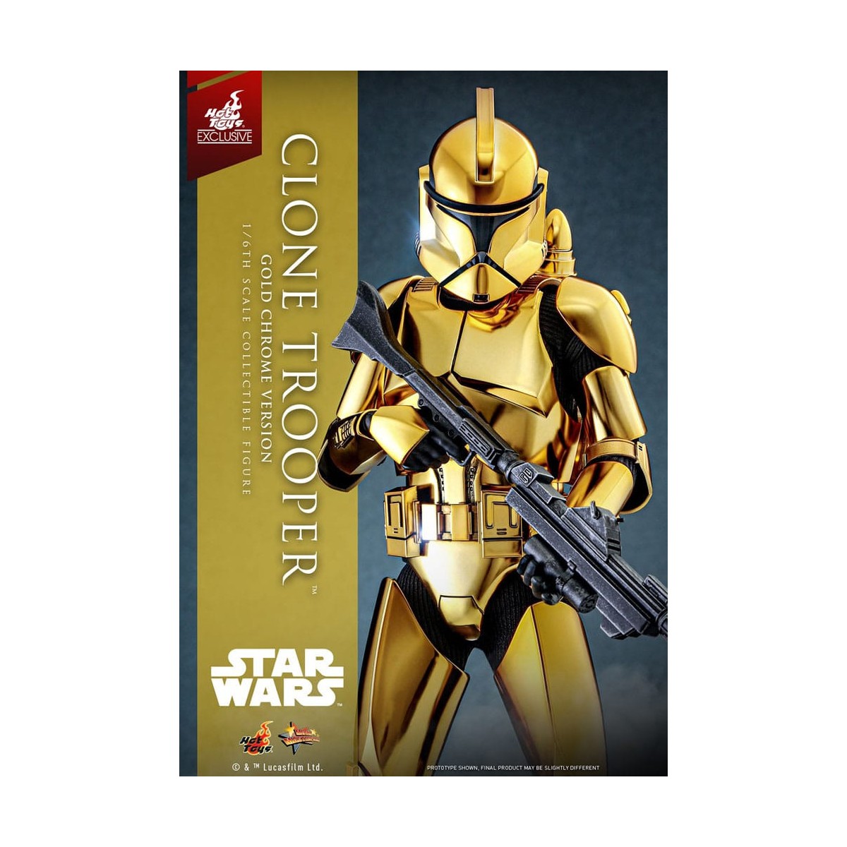Hot toys Star Wars - Clone Trooper Versione Oro Cromo 1/6 Esclusiva della Fiera del Giocattolo