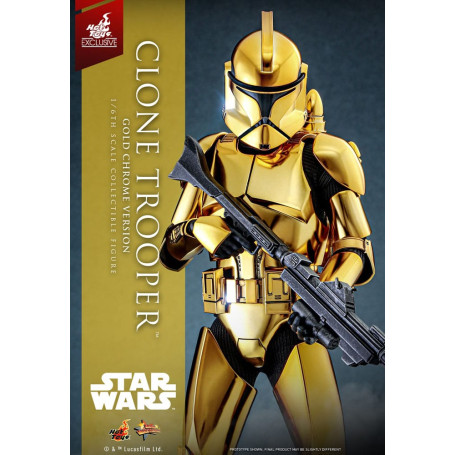 Hot toys Star Wars - Clone Trooper Versione Oro Cromo 1/6 Esclusiva della Fiera del Giocattolo