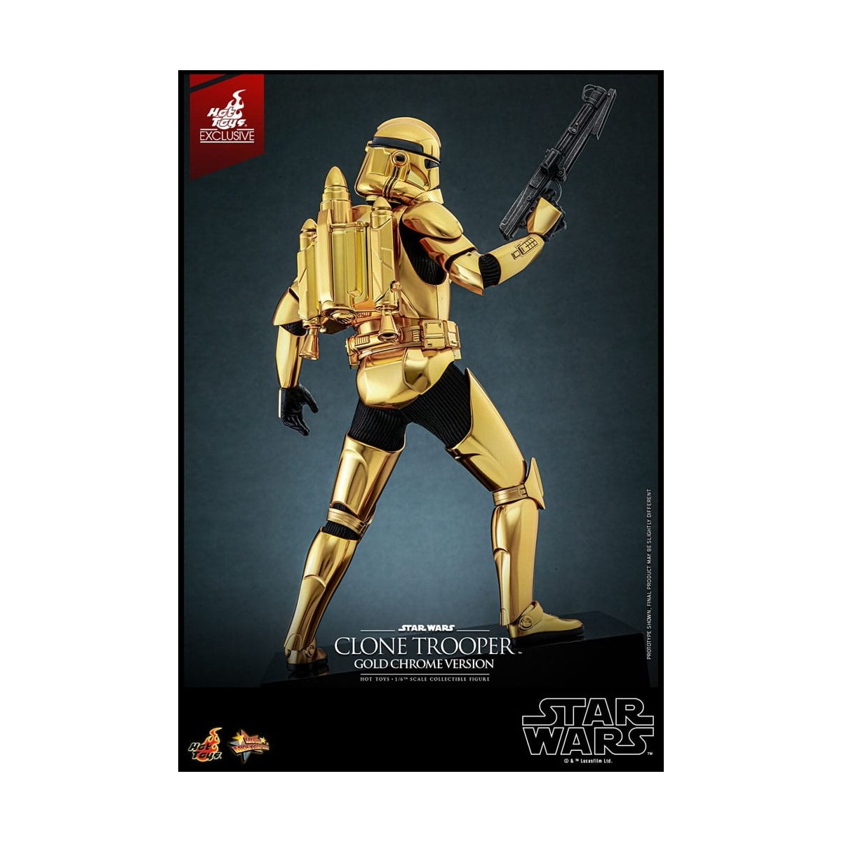 Hot toys Star Wars - Clone Trooper Versione Oro Cromo 1/6 Esclusiva della Fiera del Giocattolo