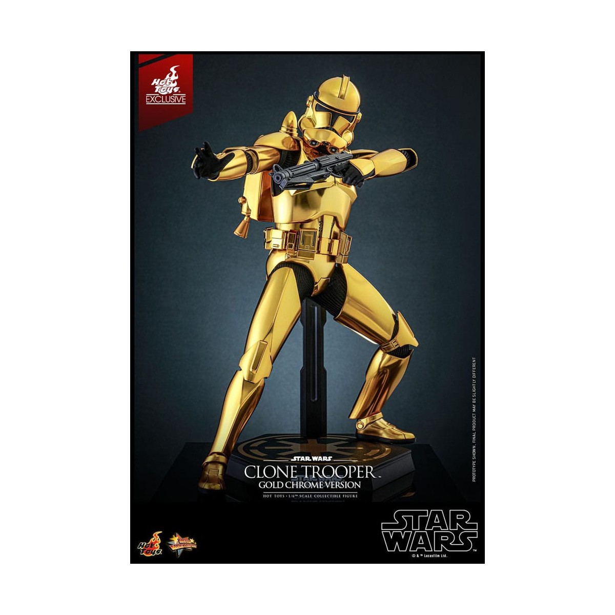 Hot toys Star Wars - Clone Trooper Versione Oro Cromo 1/6 Esclusiva della Fiera del Giocattolo