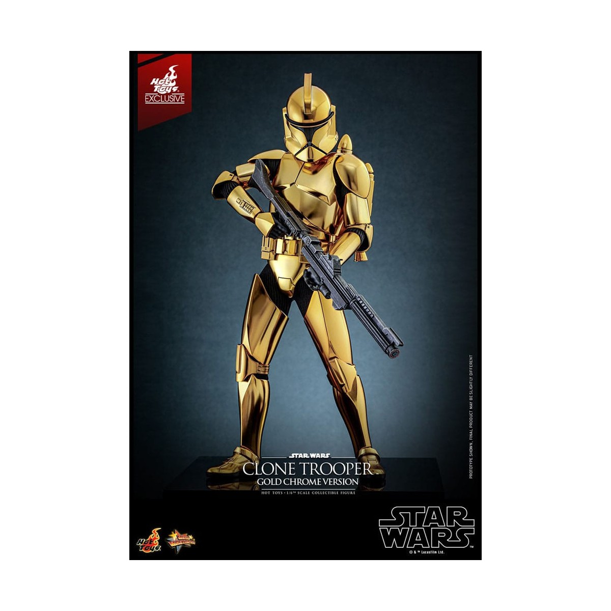 Hot toys Star Wars - Clone Trooper Versione Oro Cromo 1/6 Esclusiva della Fiera del Giocattolo