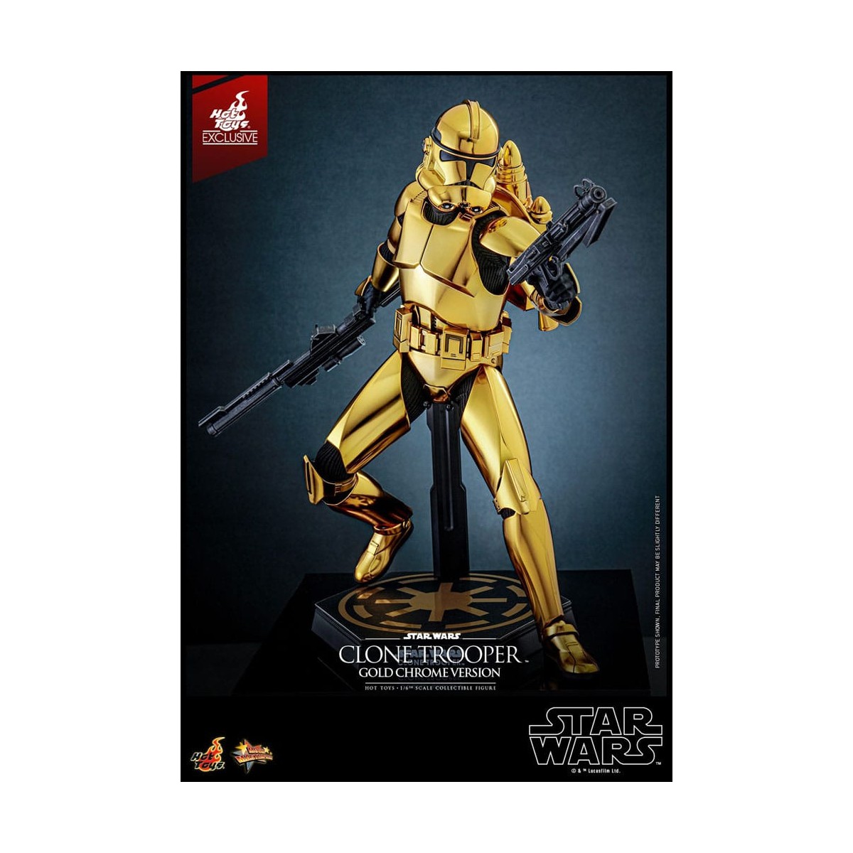 Hot toys Star Wars - Clone Trooper Versione Oro Cromo 1/6 Esclusiva della Fiera del Giocattolo