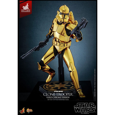 Hot toys Star Wars - Clone Trooper Versione Oro Cromo 1/6 Esclusiva della Fiera del Giocattolo