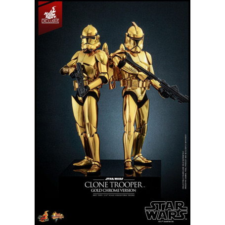 Hot toys Star Wars - Clone Trooper Versione Oro Cromo 1/6 Esclusiva della Fiera del Giocattolo