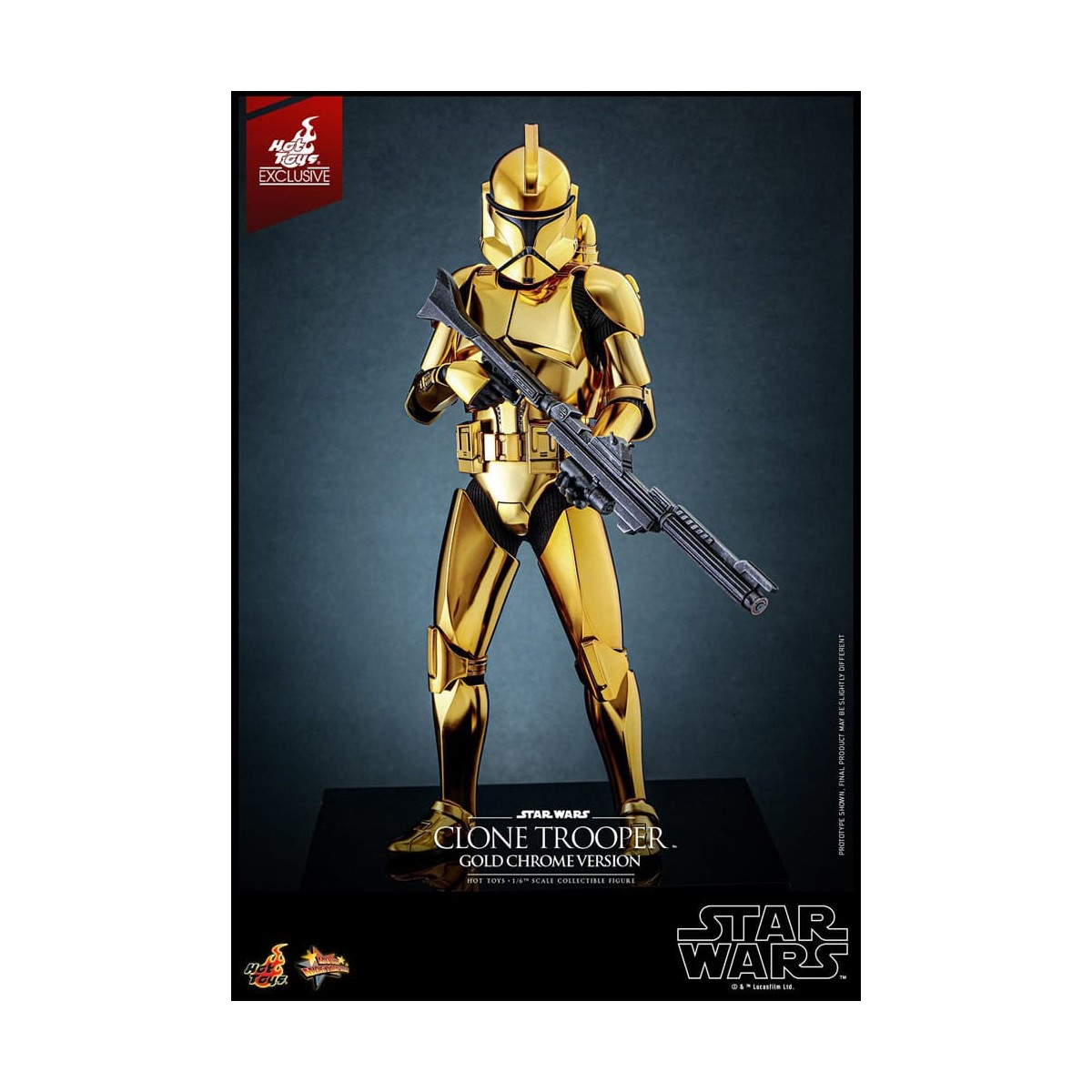Hot toys Star Wars - Clone Trooper Versione Oro Cromo 1/6 Esclusiva della Fiera del Giocattolo