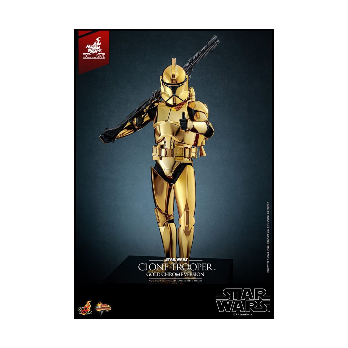 Hot toys Star Wars - Clone Trooper Versione Oro Cromo 1/6 Esclusiva della Fiera del Giocattolo