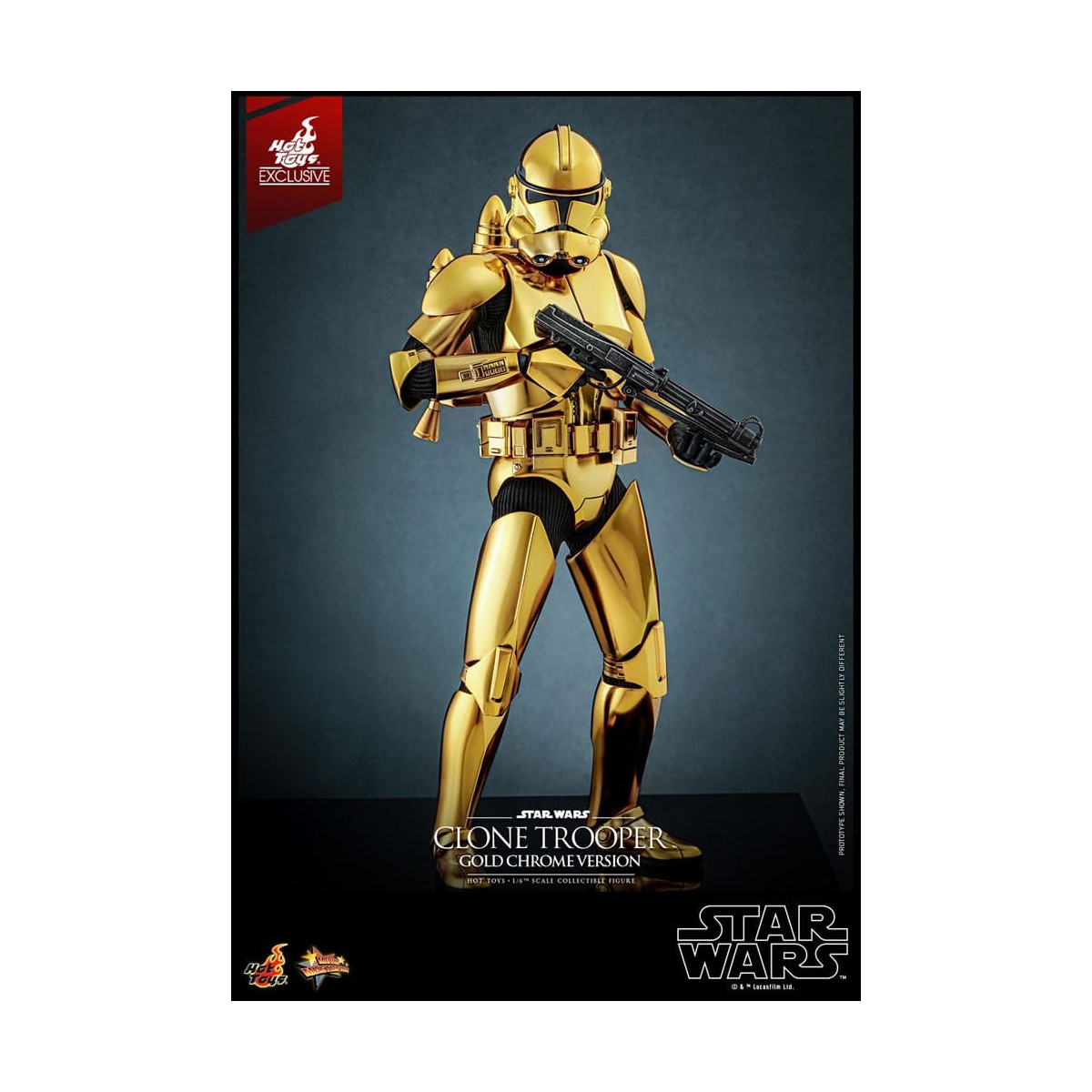 Hot toys Star Wars - Clone Trooper Versione Oro Cromo 1/6 Esclusiva della Fiera del Giocattolo