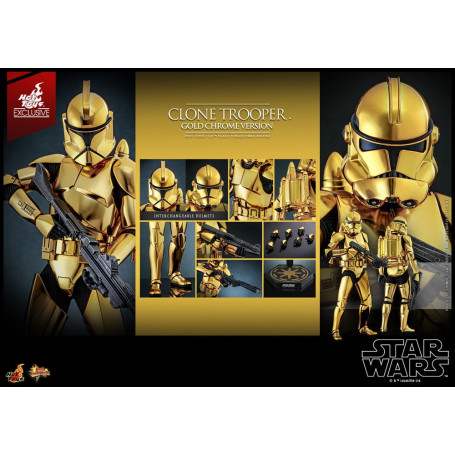 Hot toys Star Wars - Clone Trooper Versione Oro Cromo 1/6 Esclusiva della Fiera del Giocattolo