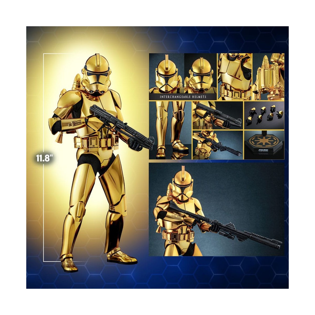 Hot toys Star Wars - Clone Trooper Versione Oro Cromo 1/6 Esclusiva della Fiera del Giocattolo