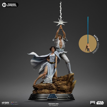 Iron Studios Star Wars - Poster cinematografico di Luke e Leia - Deluxe Art Scale 1/10