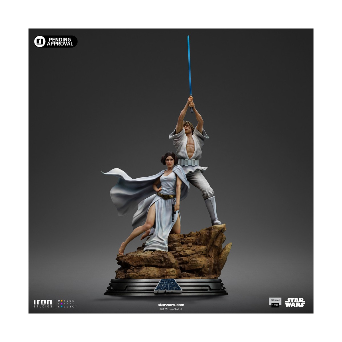 Iron Studios Star Wars - Poster cinematografico di Luke e Leia - Deluxe Art Scale 1/10