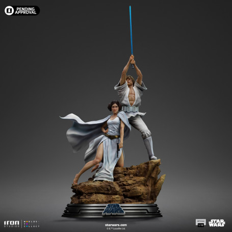 Iron Studios Star Wars - Poster cinematografico di Luke e Leia - Deluxe Art Scale 1/10
