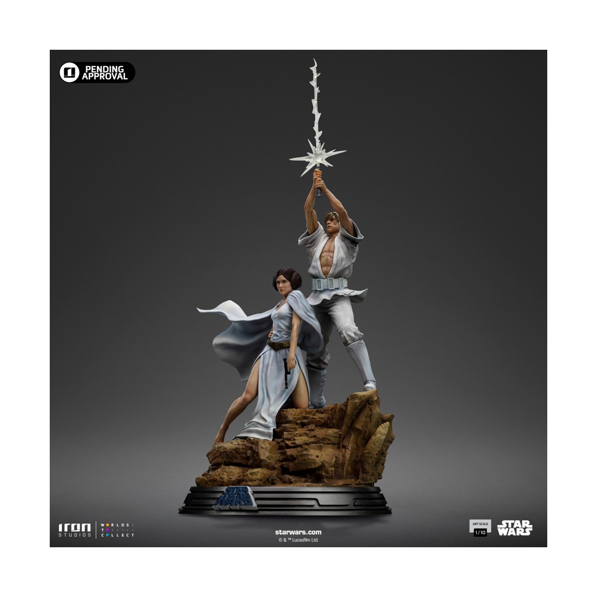 Iron Studios Star Wars - Poster cinematografico di Luke e Leia - Deluxe Art Scale 1/10