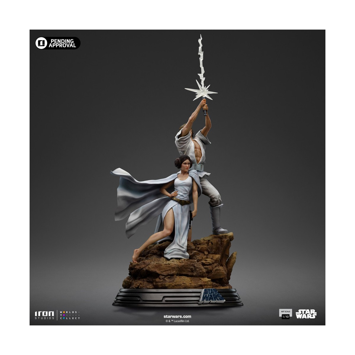 Iron Studios Star Wars - Poster cinematografico di Luke e Leia - Deluxe Art Scale 1/10