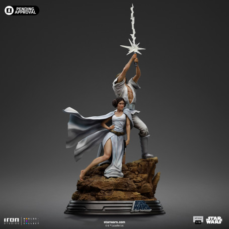 Iron Studios Star Wars - Poster cinematografico di Luke e Leia - Deluxe Art Scale 1/10