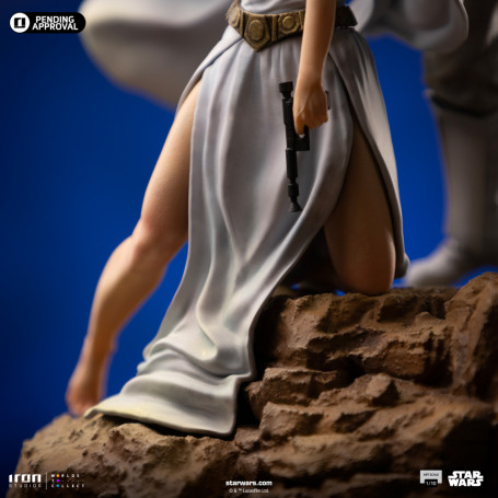 Iron Studios Star Wars - Poster cinematografico di Luke e Leia - Deluxe Art Scale 1/10
