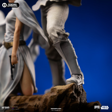 Iron Studios Star Wars - Poster cinematografico di Luke e Leia - Deluxe Art Scale 1/10