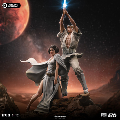 Iron Studios Star Wars - Poster cinematografico di Luke e Leia - Deluxe Art Scale 1/10
