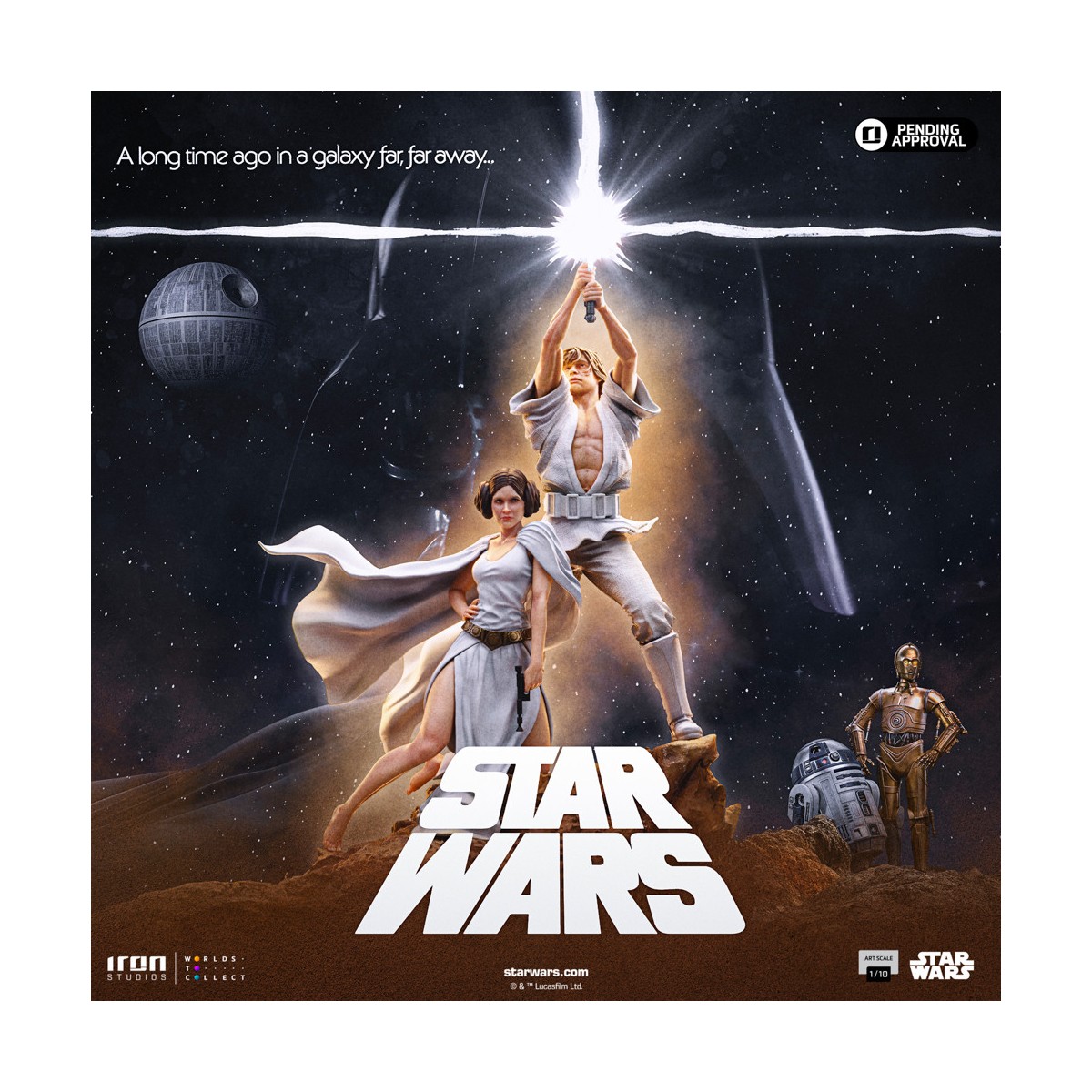 Iron Studios Star Wars - Poster cinematografico di Luke e Leia - Deluxe Art Scale 1/10