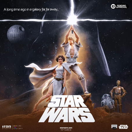 Iron Studios Star Wars - Poster cinematografico di Luke e Leia - Deluxe Art Scale 1/10