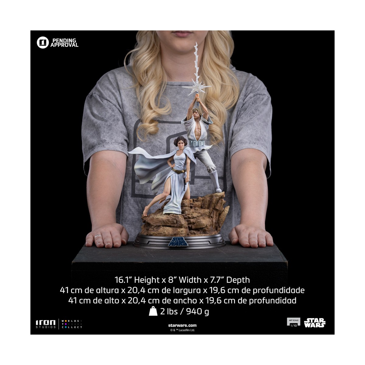 Iron Studios Star Wars - Poster cinematografico di Luke e Leia - Deluxe Art Scale 1/10